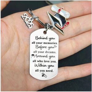 Class of 2025 Inspirational Stainless Keychain, Gift for Grad, Comes w/Gift Box
